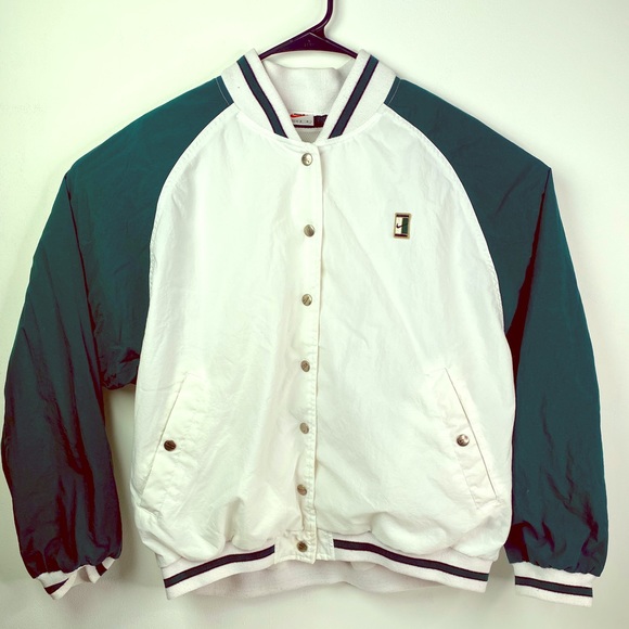 Vintage Nike White Green Windbreaker Jacket Size L - Picture 1 of 7